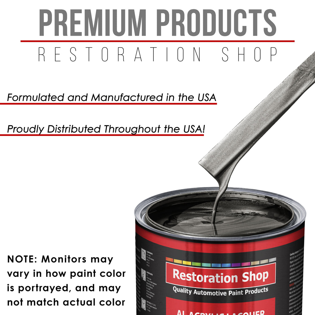 Meteor Gray Metallic - Acrylic Lacquer Auto Paint - Complete Gallon Paint Kit with Slow Dry Thinner - Pro Automotive Car Truck Guitar Refinish Coating