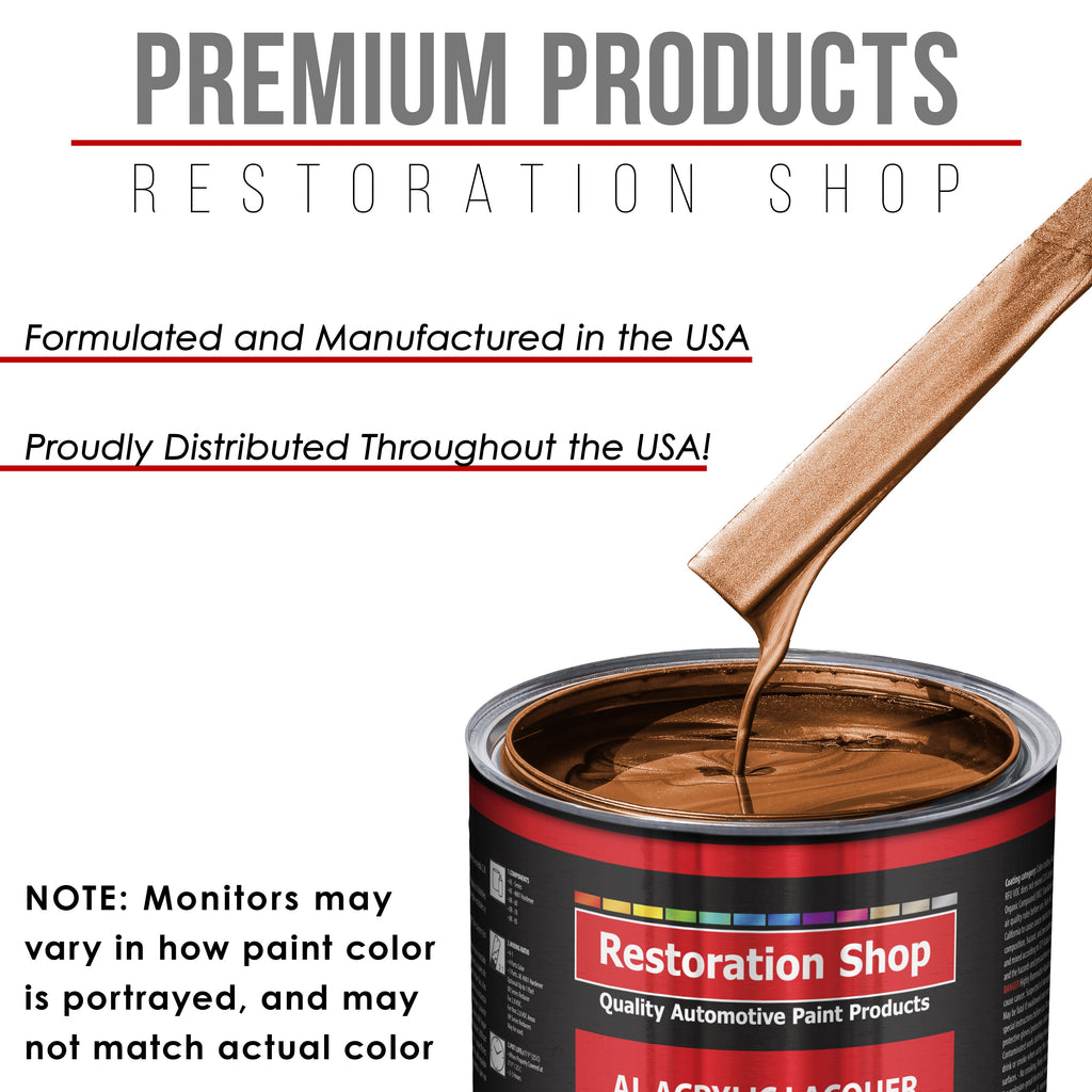 Malibu Sunset Orange Metallic - Acrylic Lacquer Auto Paint (Complete Gallon Paint Kit with Slow Dry Thinner) Pro Automotive Car Truck Refinish Coating