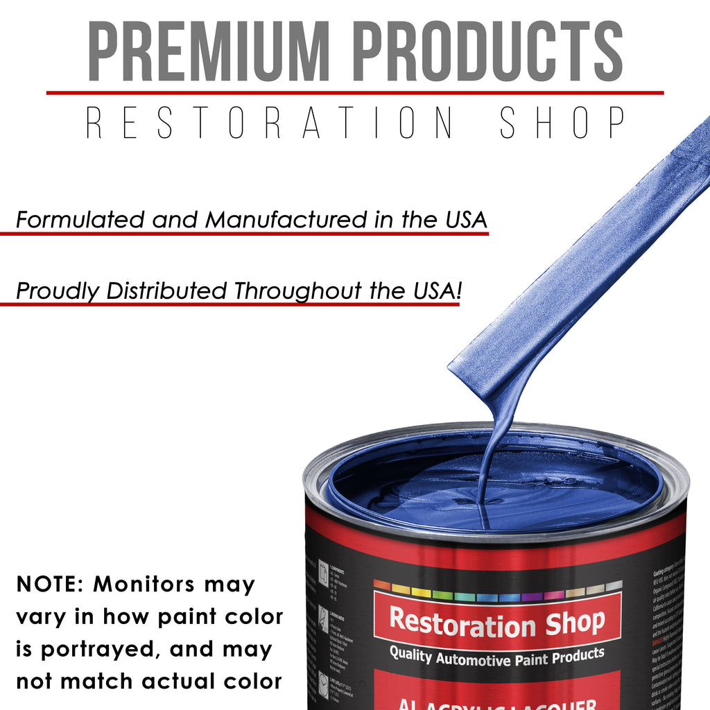 Daytona Blue Pearl - Acrylic Lacquer Auto Paint - Complete Gallon Paint Kit with Medium Thinner - Professional Automotive Car Truck Refinish Coating