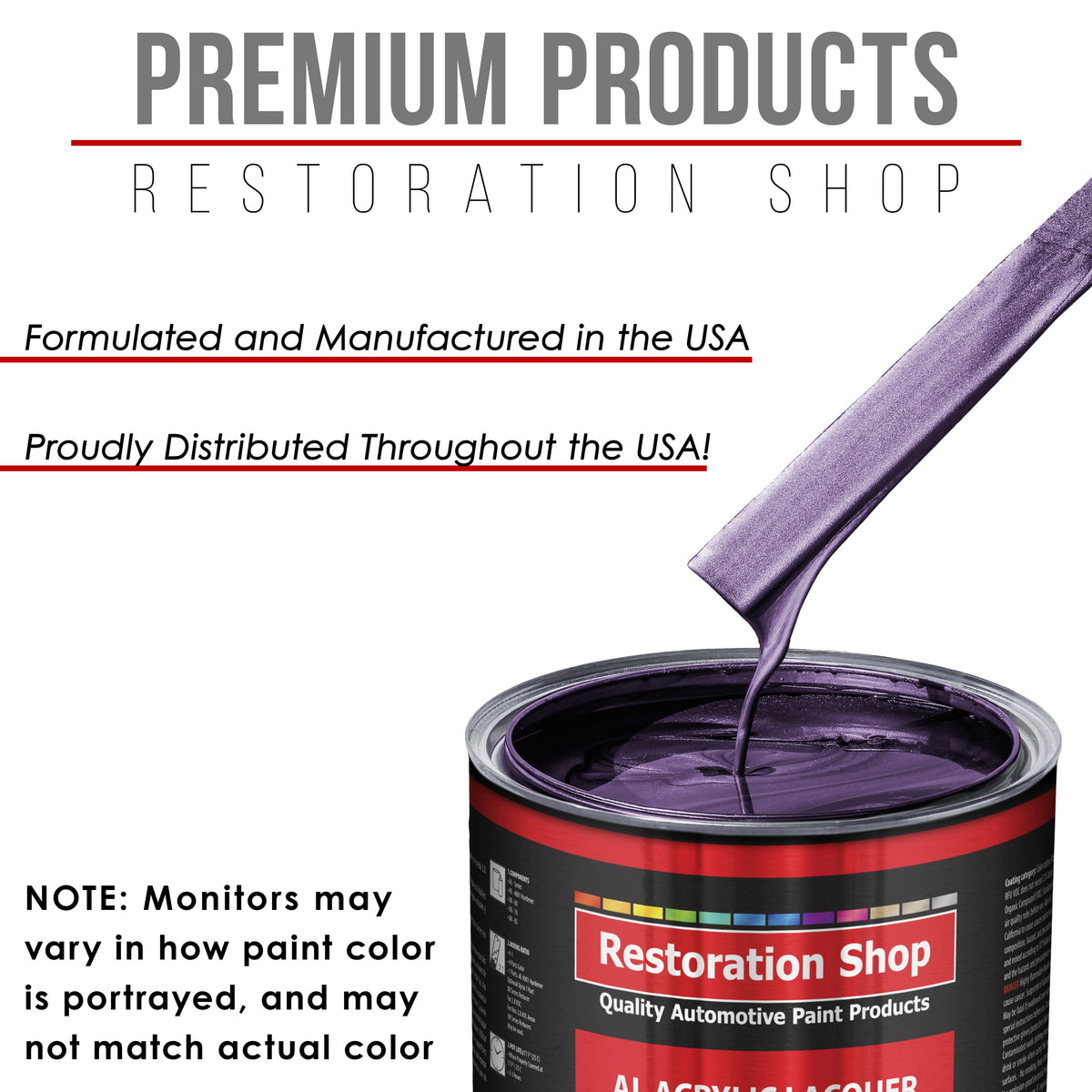 Plum Crazy Metallic - Acrylic Lacquer Auto Paint - Complete Gallon Paint Kit with Slow Dry Thinner - Pro Automotive Car Truck Guitar Refinish Coating