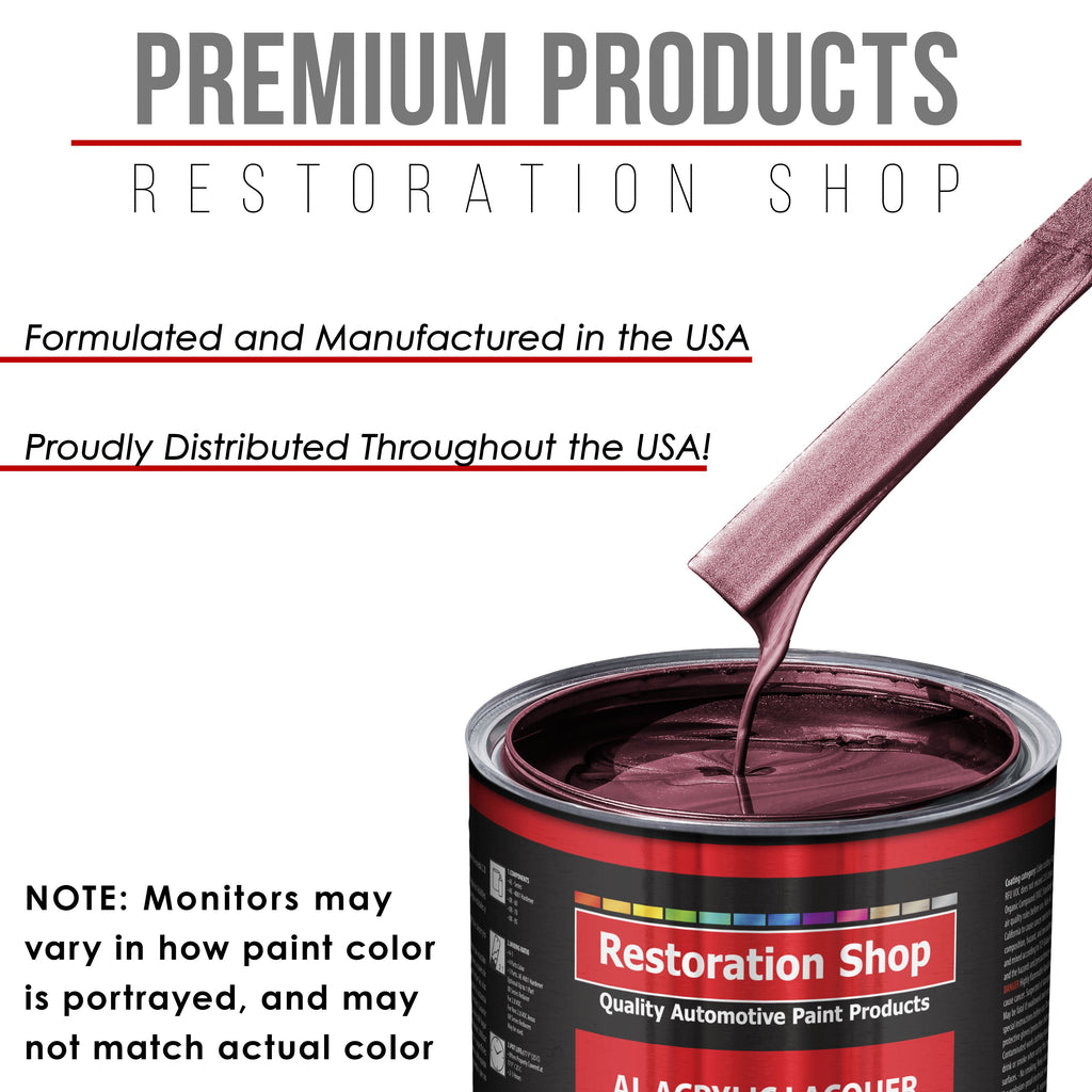 Vintage Burgundy Metallic - Acrylic Lacquer Auto Paint - Complete Gallon Paint Kit with Medium Thinner - Pro Automotive Car Truck Refinish Coating