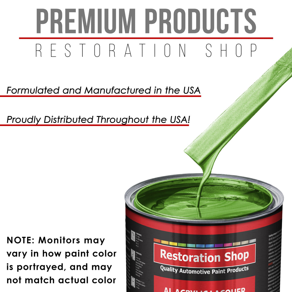 Firemist Lime - Acrylic Lacquer Auto Paint - Complete Gallon Paint Kit with Slow Dry Thinner - Professional Automotive Car Truck Refinish Coating