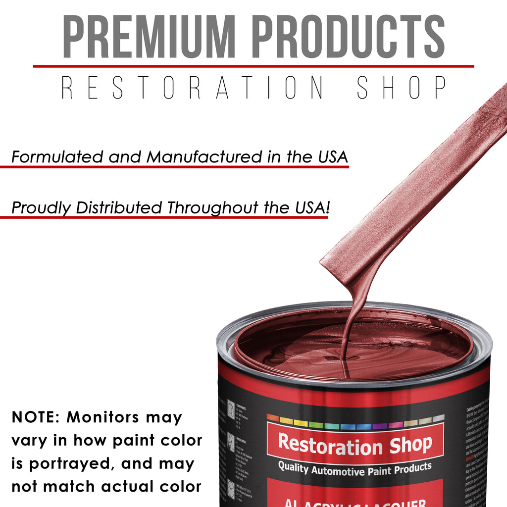 Firemist Red - Acrylic Lacquer Auto Paint - Complete Gallon Paint Kit with Slow Dry Thinner - Professional Automotive Car Truck Refinish Coating