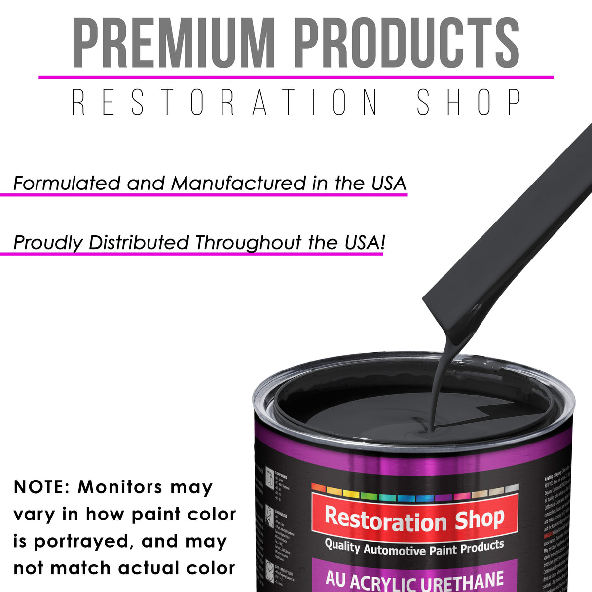 Machinery Gray Acrylic Urethane Auto Paint - Complete Quart Paint Kit - Professional Single Stage Automotive Car Truck Coating, 4:1 Mix Ratio 2.8 VOC