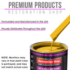 Viper Yellow Acrylic Urethane Auto Paint - Complete Quart Paint Kit - Professional Single Stage Automotive Car Truck Coating, 4:1 Mix Ratio 2.8 VOC