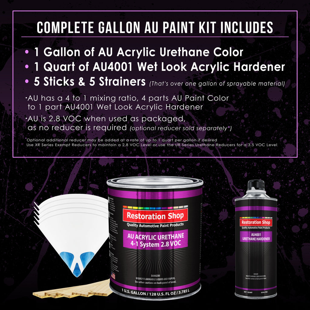 Glacier Blue Acrylic Urethane Auto Paint - Complete Gallon Paint Kit - Professional Single Stage Automotive Car Truck Coating, 4:1 Mix Ratio 2.8 VOC