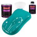 Deep Aqua Acrylic Urethane Auto Paint - Complete Quart Paint Kit - Professional Single Stage Gloss Automotive Car Truck Coating, 4:1 Mix Ratio 2.8 VOC