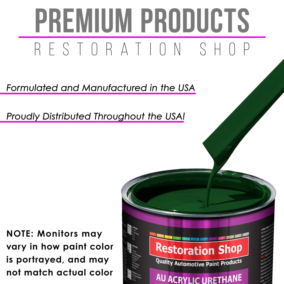 Speed Green Acrylic Urethane Auto Paint - Complete Gallon Paint Kit - Professional Single Stage Automotive Car Truck Coating, 4:1 Mix Ratio 2.8 VOC
