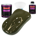 Olive Drab Green Acrylic Urethane Auto Paint - Complete Quart Paint Kit - Professional Single Stage Automotive Car Truck Coating 4:1 Mix Ratio 2.8 VOC