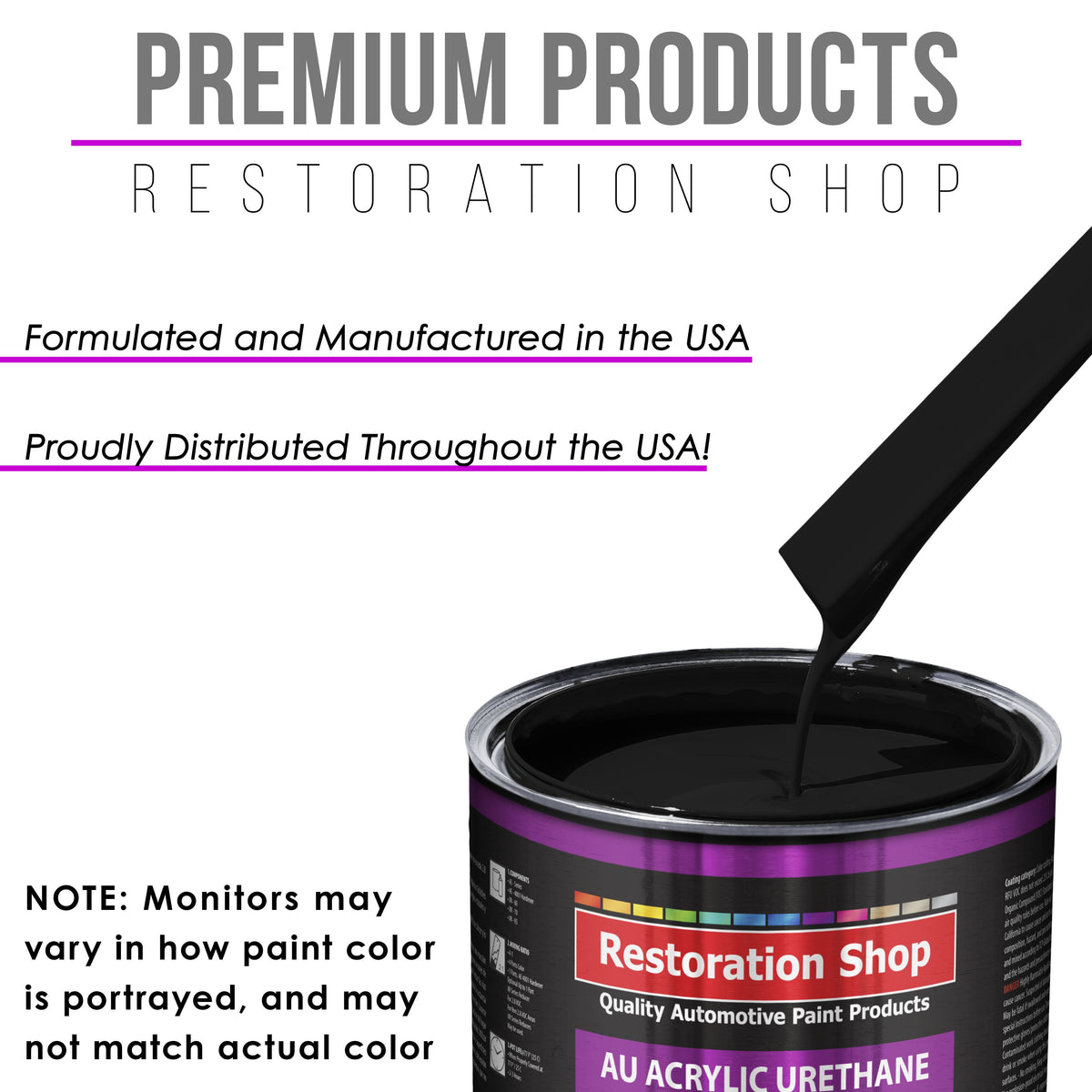 Chasis Black (Gloss) Acrylic Urethane Auto Paint - Complete Quart Paint Kit - Professional Single Stage Automotive Car Coating, 4:1 Mix Ratio 2.8 VOC