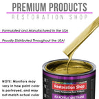 Anniversary Gold Metallic Acrylic Urethane Auto Paint - Complete Quart Paint Kit - Pro Single Stage Automotive Car Truck Coating 4:1 Mix Ratio 2.8 VOC