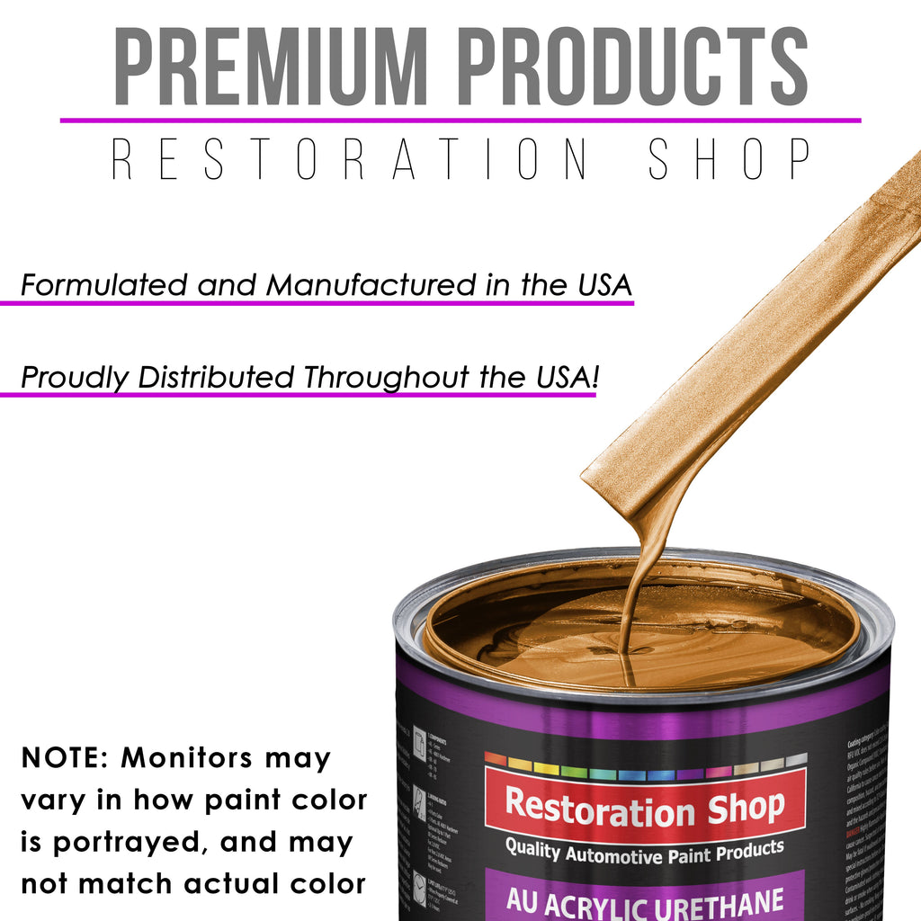Sunburst Orange Metallic Acrylic Urethane Auto Paint (Complete Quart Paint Kit) Professional Single Stage Automotive Car Coating 4:1 Mix Ratio 2.8 VOC