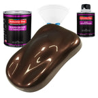 Mahogany Brown Metallic Acrylic Urethane Auto Paint (Complete Quart Paint Kit) Professional Single Stage Automotive Car Coating, 4:1 Mix Ratio 2.8 VOC