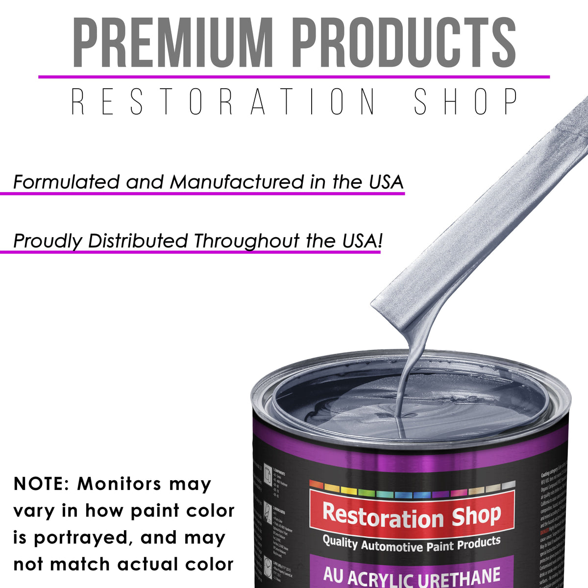 Sonic Blue Metallic Acrylic Urethane Auto Paint - Complete Quart Paint Kit - Professional Single Stage Automotive Car Coating, 4:1 Mix Ratio 2.8 VOC