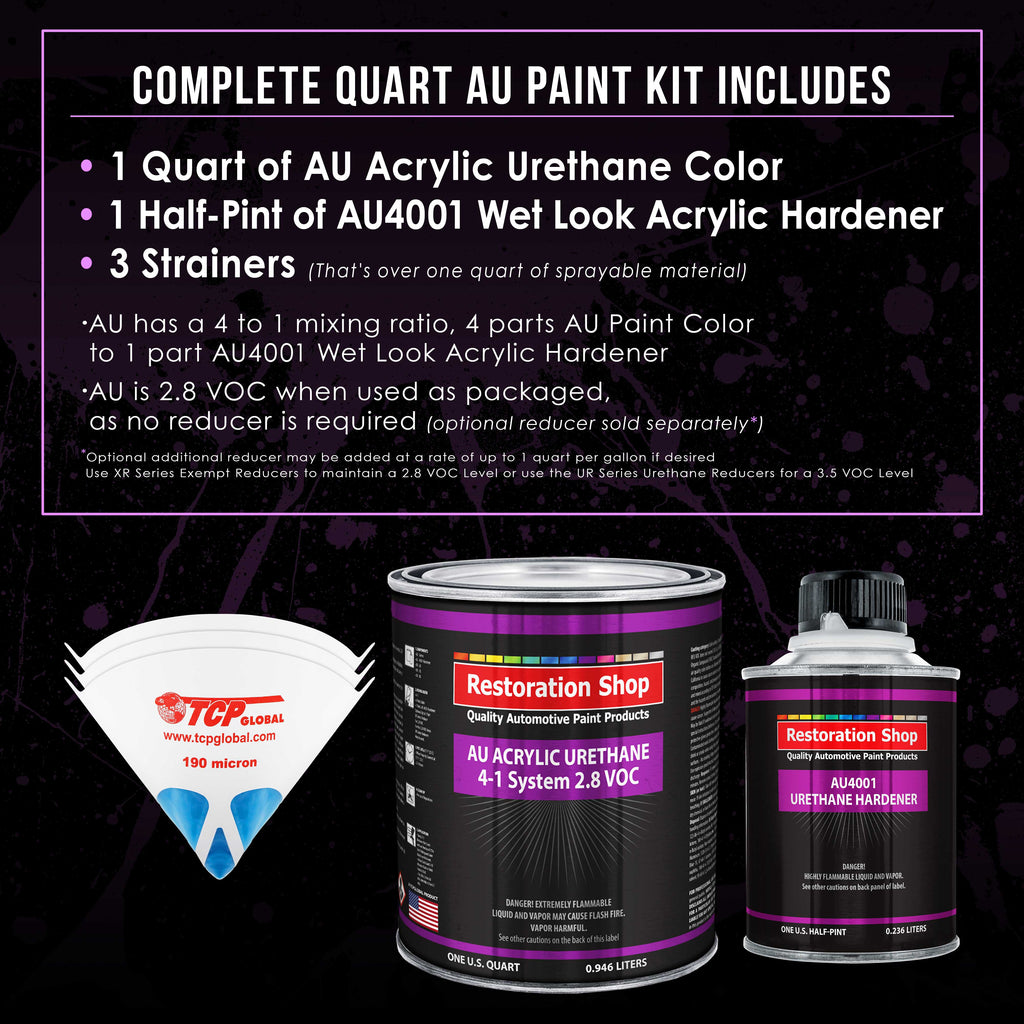 Viper Blue Metallic Acrylic Urethane Auto Paint - Complete Quart Paint Kit - Professional Single Stage Automotive Car Coating, 4:1 Mix Ratio 2.8 VOC