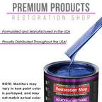 Daytona Blue Pearl Acrylic Urethane Auto Paint - Complete Gallon Paint Kit - Professional Single Stage Automotive Car Coating, 4:1 Mix Ratio 2.8 VOC