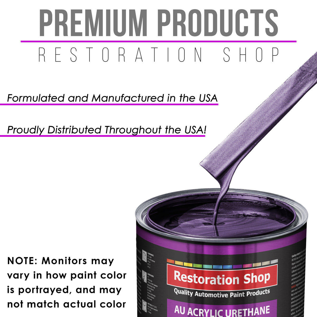 Plum Crazy Metallic Acrylic Urethane Auto Paint - Complete Gallon Paint Kit - Professional Single Stage Automotive Car Coating, 4:1 Mix Ratio 2.8 VOC