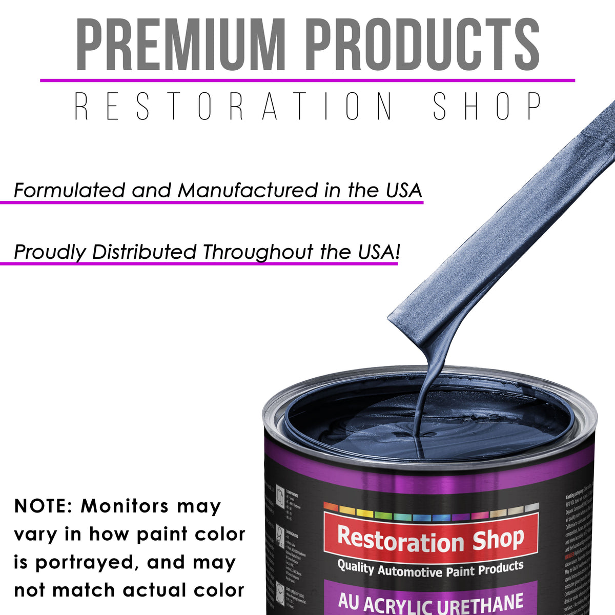 Sapphire Blue Metallic Acrylic Urethane Auto Paint (Complete Gallon Paint Kit) Professional Single Stage Automotive Car Coating, 4:1 Mix Ratio 2.8 VOC