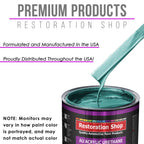 Gulfstream Aqua Metallic Acrylic Urethane Auto Paint (Complete Quart Paint Kit) Professional Single Stage Automotive Car Coating 4:1 Mix Ratio 2.8 VOC