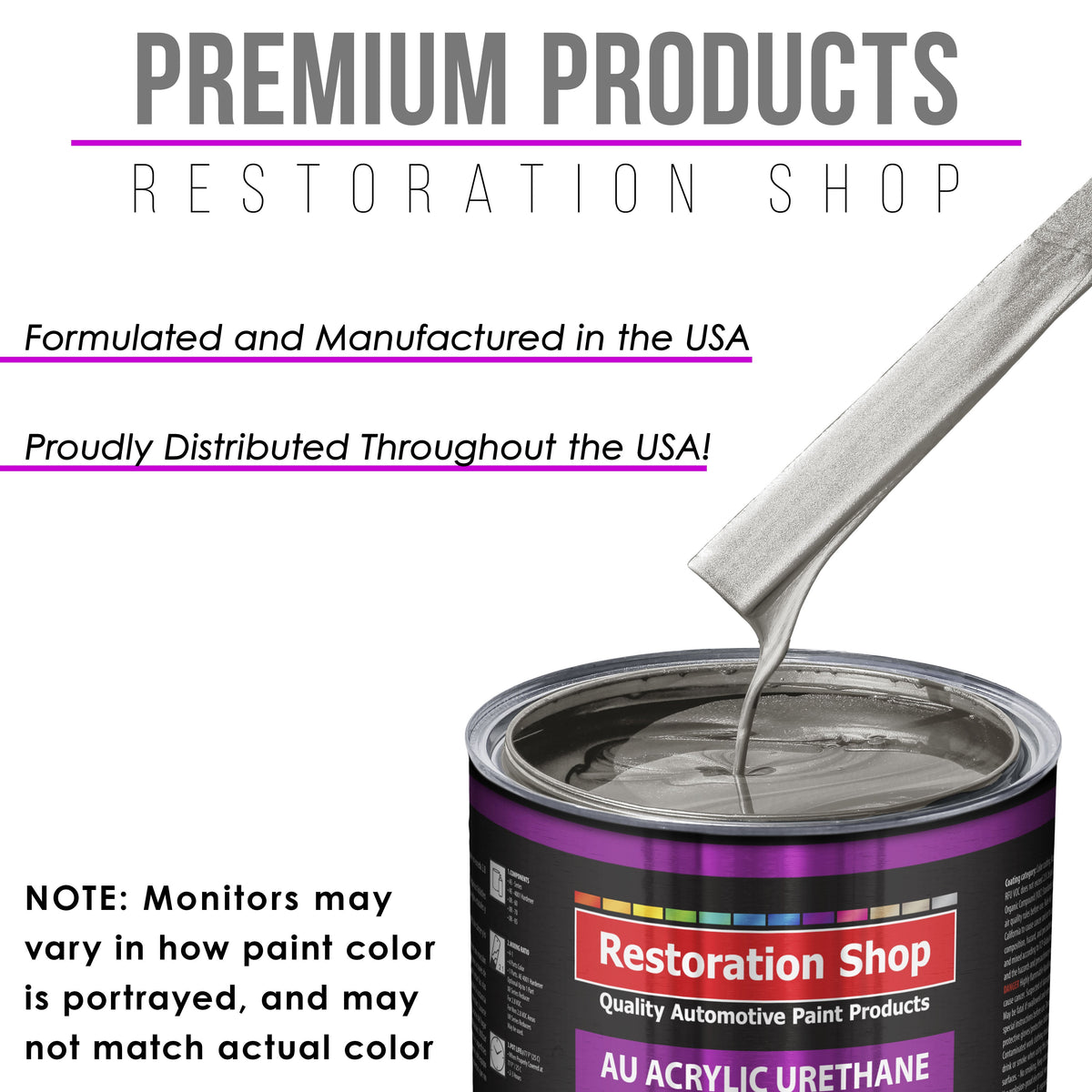 Sage Green Metallic Acrylic Urethane Auto Paint - Complete Quart Paint Kit - Professional Single Stage Automotive Car Coating, 4:1 Mix Ratio 2.8 VOC