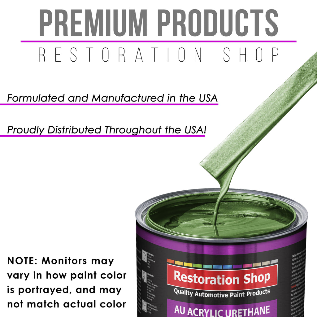 Medium Green Metallic Acrylic Urethane Auto Paint - Complete Gallon Paint Kit - Professional Single Stage Automotive Car Coating 4:1 Mix Ratio 2.8 VOC