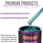 Teal Green Metallic Acrylic Urethane Auto Paint - Complete Quart Paint Kit - Professional Single Stage Automotive Car Coating, 4:1 Mix Ratio 2.8 VOC