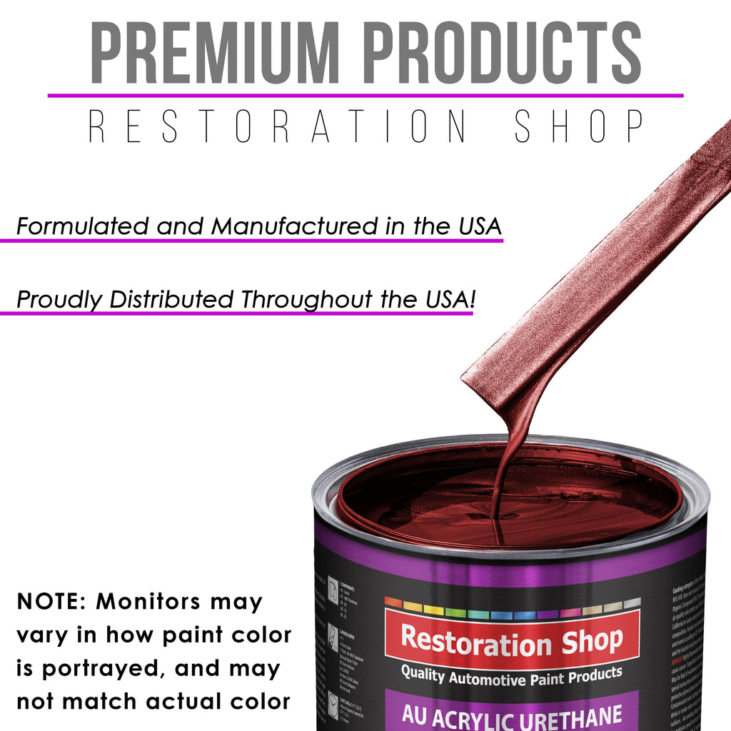 Fire Red Pearl Acrylic Urethane Auto Paint - Complete Quart Paint Kit - Professional Single Stage Automotive Car Truck Coating, 4:1 Mix Ratio 2.8 VOC