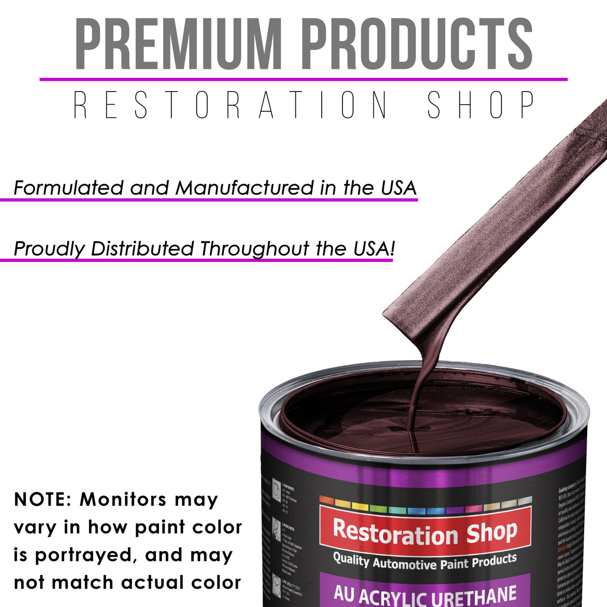 Molten Red Metallic Acrylic Urethane Auto Paint - Complete Gallon Paint Kit - Professional Single Stage Automotive Car Coating, 4:1 Mix Ratio 2.8 VOC