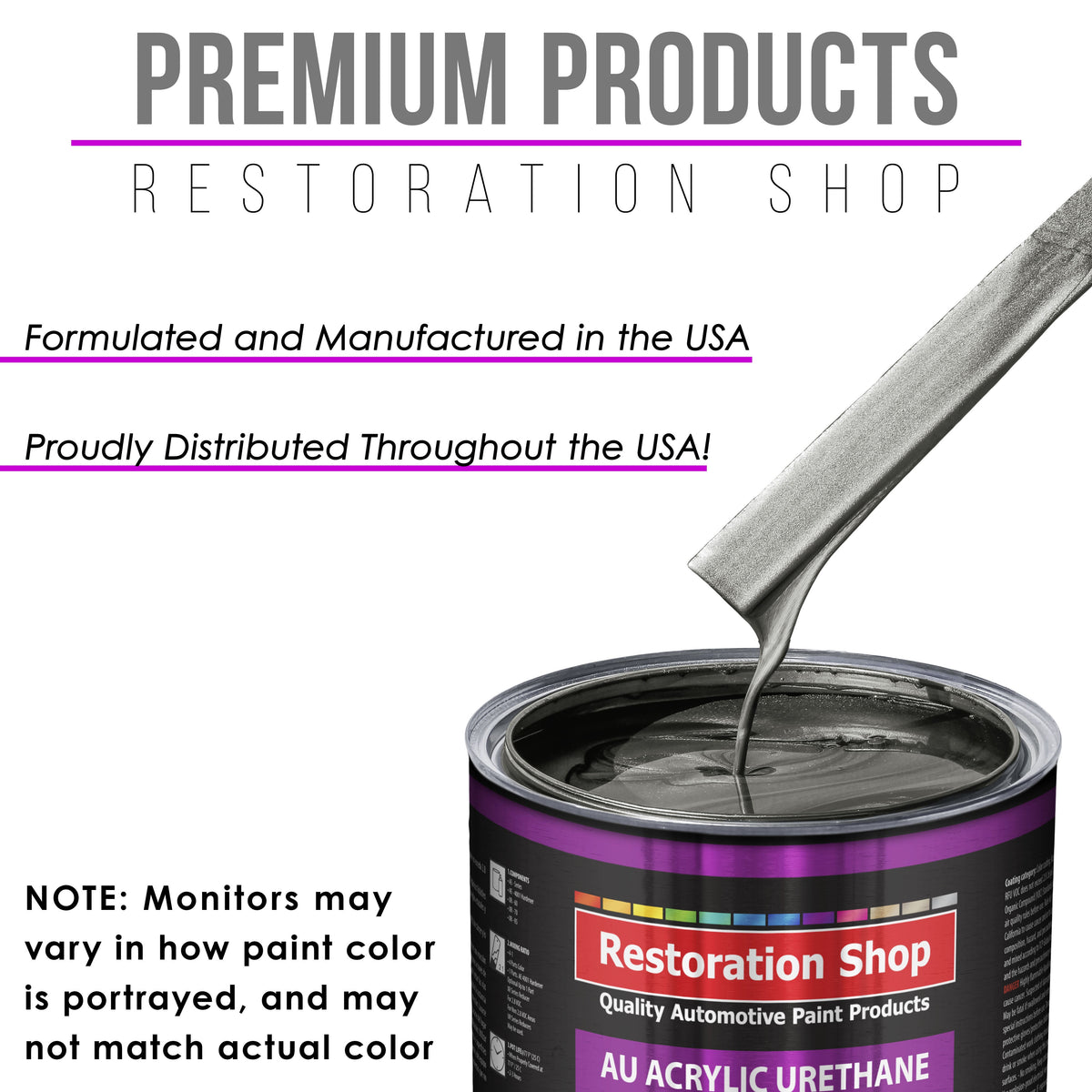 Charcoal Gray Firemist Acrylic Urethane Auto Paint - Complete Quart Paint Kit - Professional Single Stage Automotive Car Coating 4:1 Mix Ratio 2.8 VOC