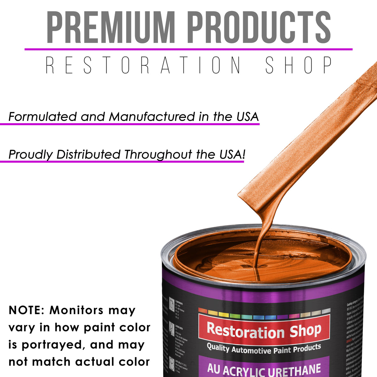 Firemist Orange Acrylic Urethane Auto Paint - Complete Gallon Paint Kit - Professional Single Stage Automotive Car Truck Coating 4:1 Mix Ratio 2.8 VOC