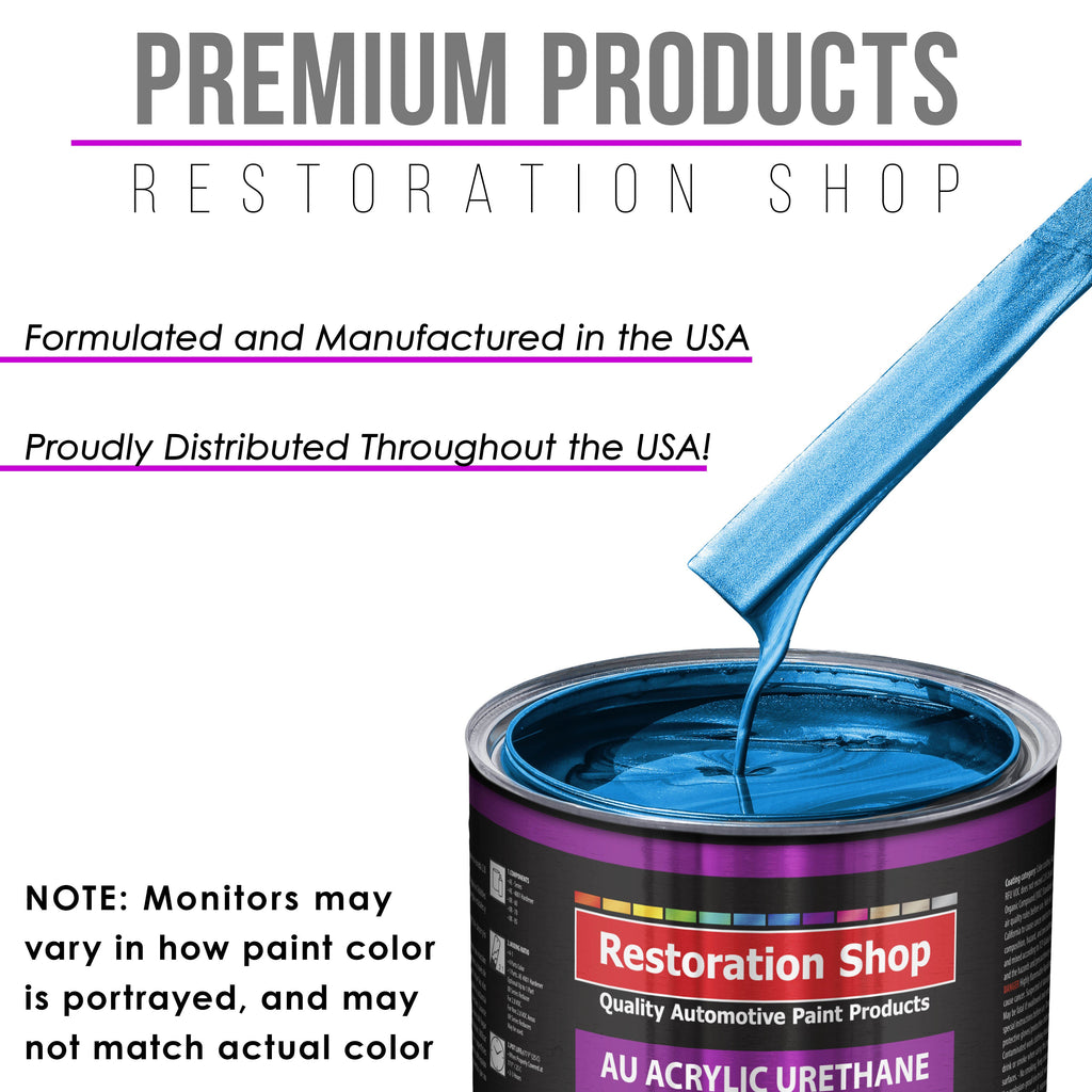 True Blue Firemist Acrylic Urethane Auto Paint - Complete Gallon Paint Kit - Professional Single Stage Automotive Car Coating, 4:1 Mix Ratio 2.8 VOC