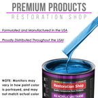 True Blue Firemist Acrylic Urethane Auto Paint - Complete Gallon Paint Kit - Professional Single Stage Automotive Car Coating, 4:1 Mix Ratio 2.8 VOC