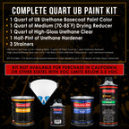 Wimbledon White - Urethane Basecoat with Clearcoat Auto Paint - Complete Medium Quart Paint Kit - Professional High Gloss Automotive Car Truck Coating