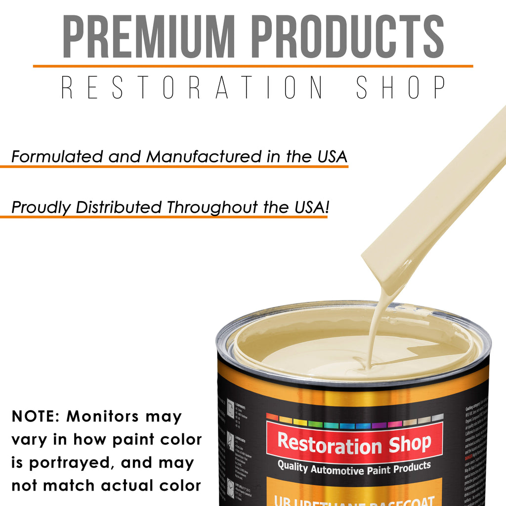 Wimbledon White - Urethane Basecoat with Clearcoat Auto Paint - Complete Medium Quart Paint Kit - Professional High Gloss Automotive Car Truck Coating