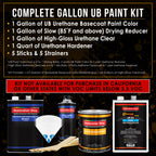 Wimbledon White - Urethane Basecoat with Clearcoat Auto Paint (Complete Slow Gallon Paint Kit) Professional High Gloss Automotive Car Truck Coating
