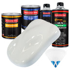 Pure White - Urethane Basecoat with Clearcoat Auto Paint - Complete Medium Quart Paint Kit - Professional High Gloss Automotive, Car, Truck Coating