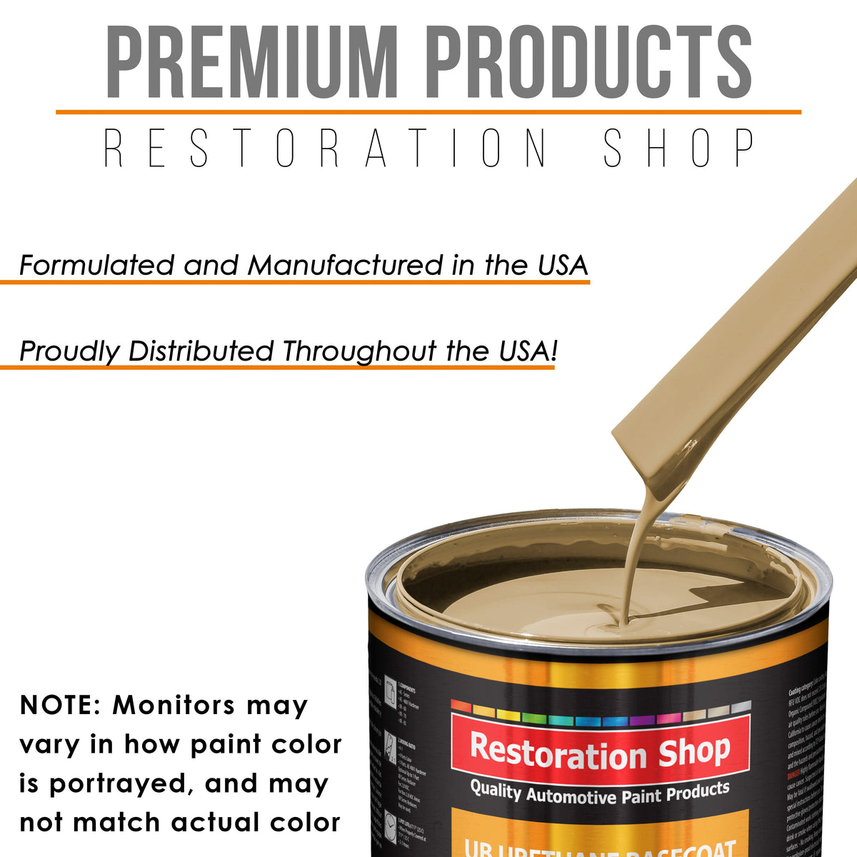 Shoreline Beige - Urethane Basecoat with Clearcoat Auto Paint (Complete Medium Quart Paint Kit) Professional High Gloss Automotive Car Truck Coating