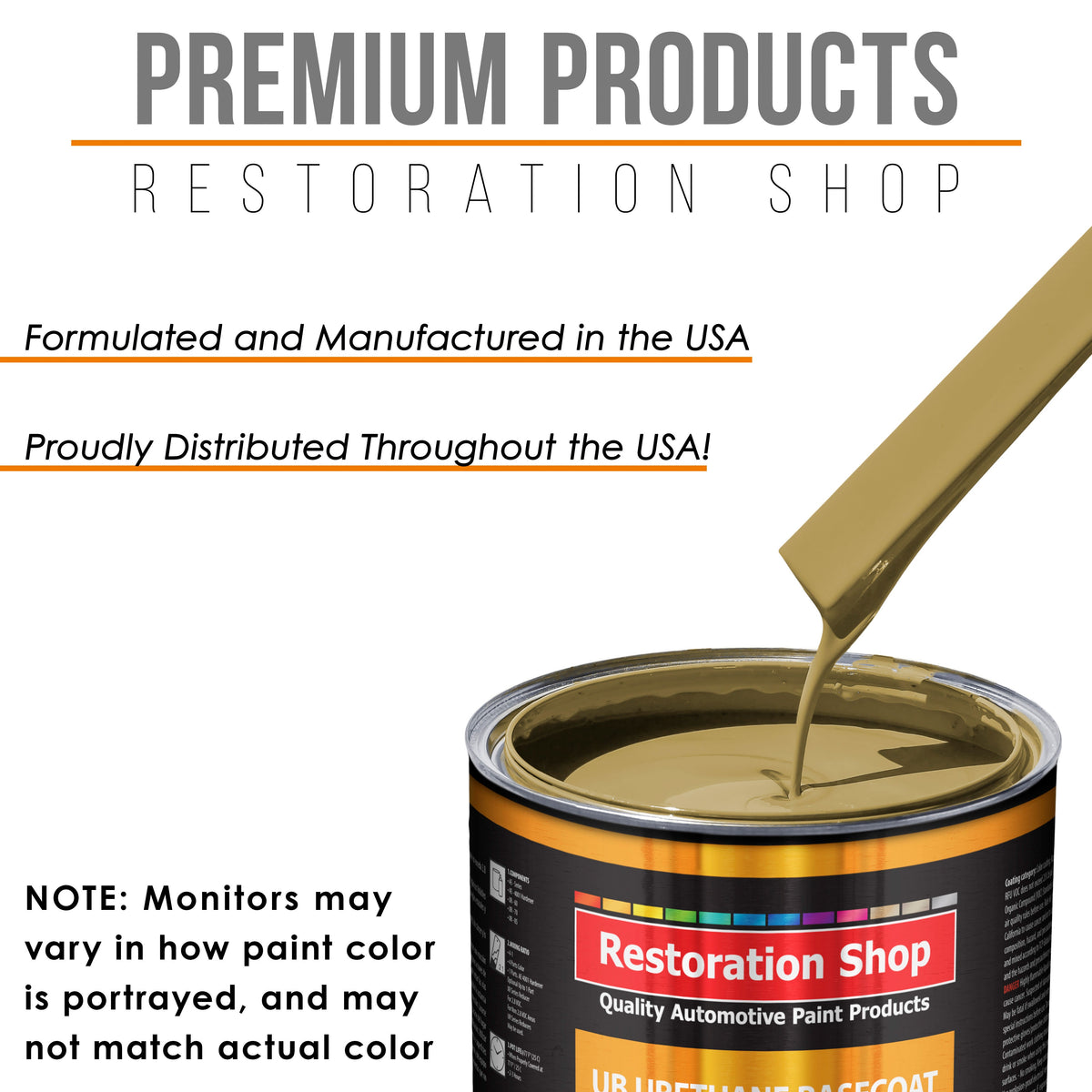 Buckskin Tan - Urethane Basecoat with Premium Clearcoat Auto Paint - Complete Medium Quart Paint Kit - Professional High Gloss Automotive Coating