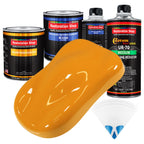 School Bus Yellow - Urethane Basecoat with Clearcoat Auto Paint - Complete Medium Quart Paint Kit - Professional Gloss Automotive Car Truck Coating