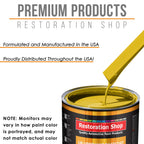 Electric Yellow - Urethane Basecoat with Clearcoat Auto Paint - Complete Medium Gallon Paint Kit - Professional Gloss Automotive Car Truck Coating