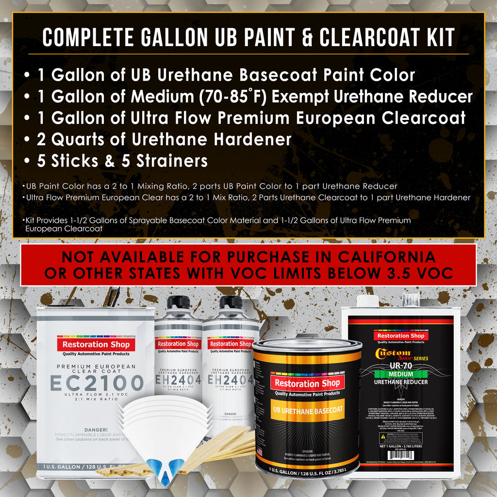 Citrus Yellow Urethane Basecoat with European Clearcoat Auto Paint - Complete Gallon Paint Color Kit - Automotive Refinish Coating