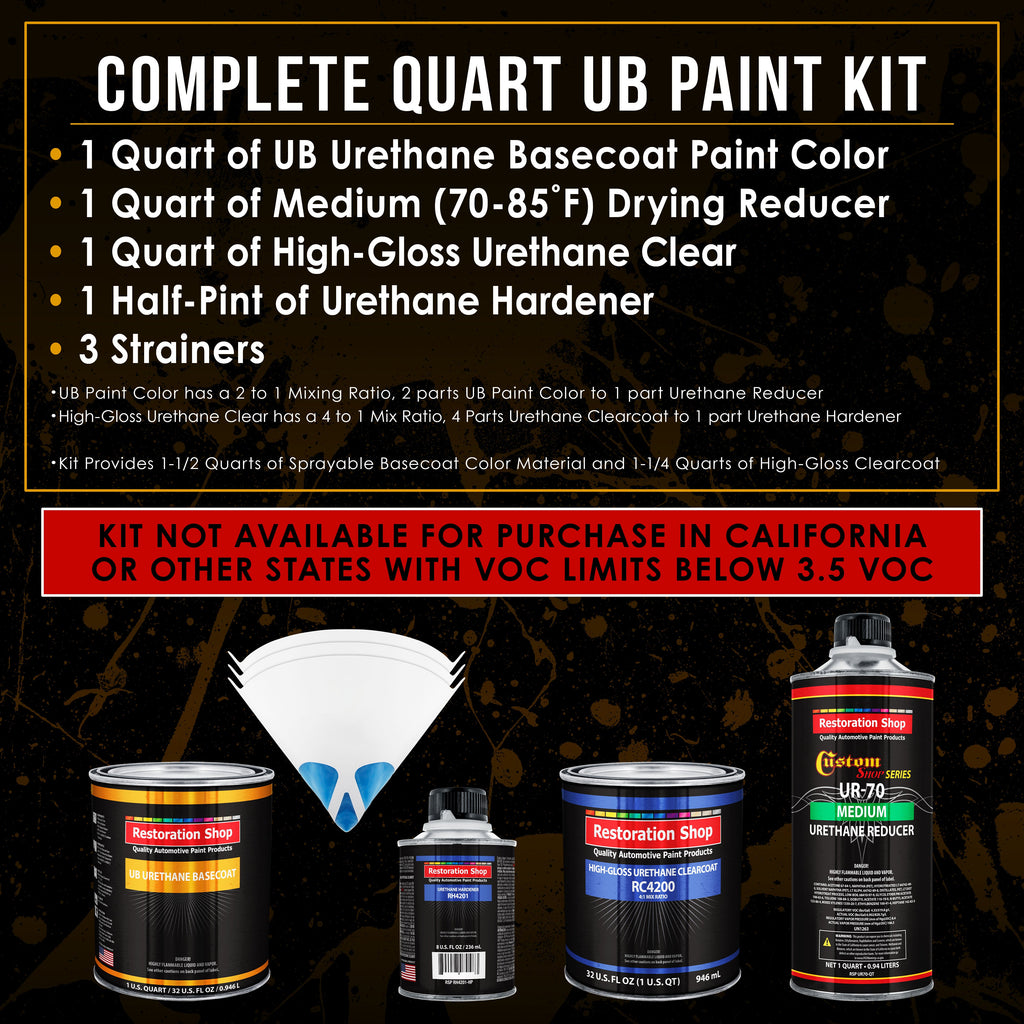 Jalapeno Bright Red - Urethane Basecoat with Clearcoat Auto Paint - Complete Medium Quart Paint Kit - Professional Gloss Automotive Car Truck Coating