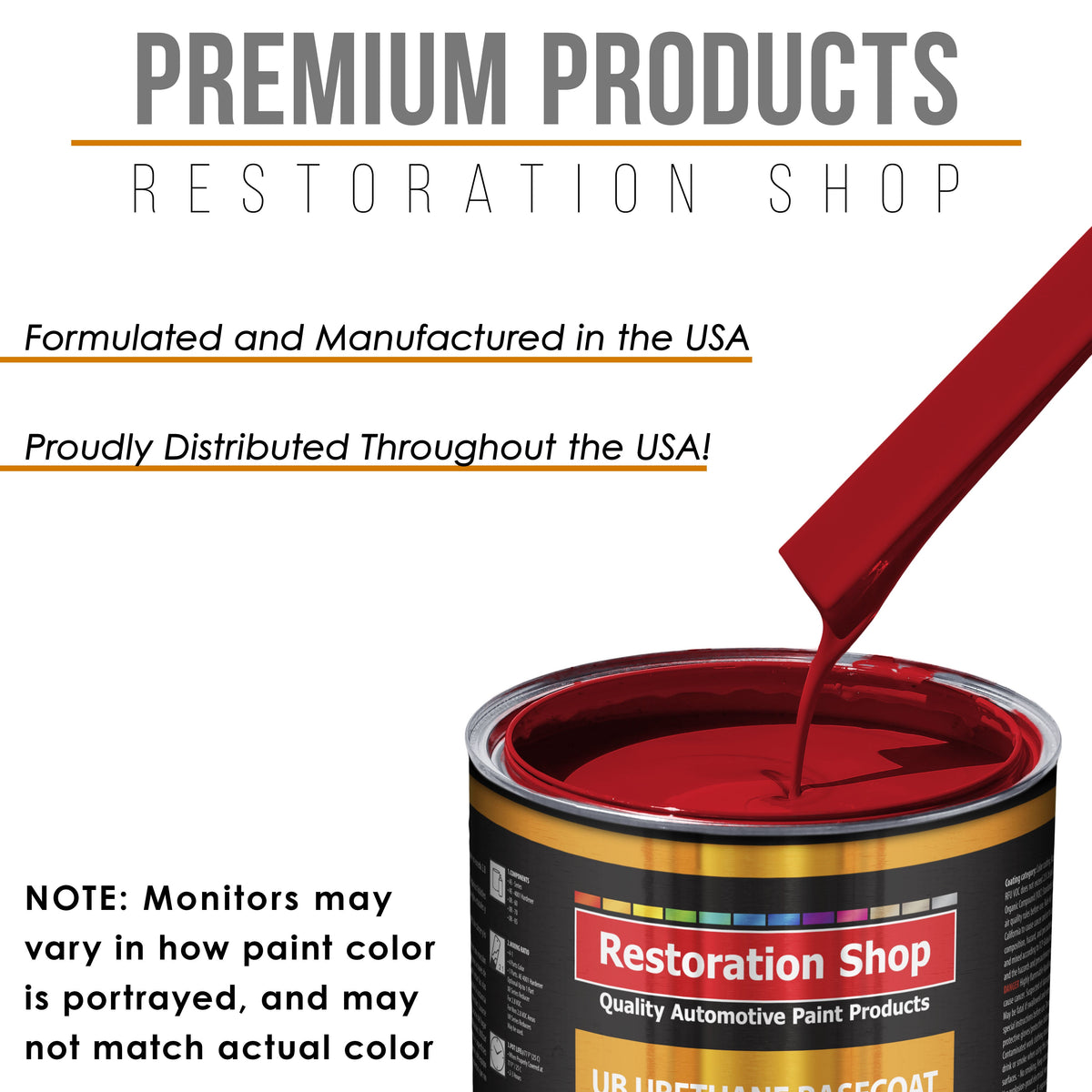 Jalapeno Bright Red - Urethane Basecoat with Clearcoat Auto Paint - Complete Medium Quart Paint Kit - Professional Gloss Automotive Car Truck Coating