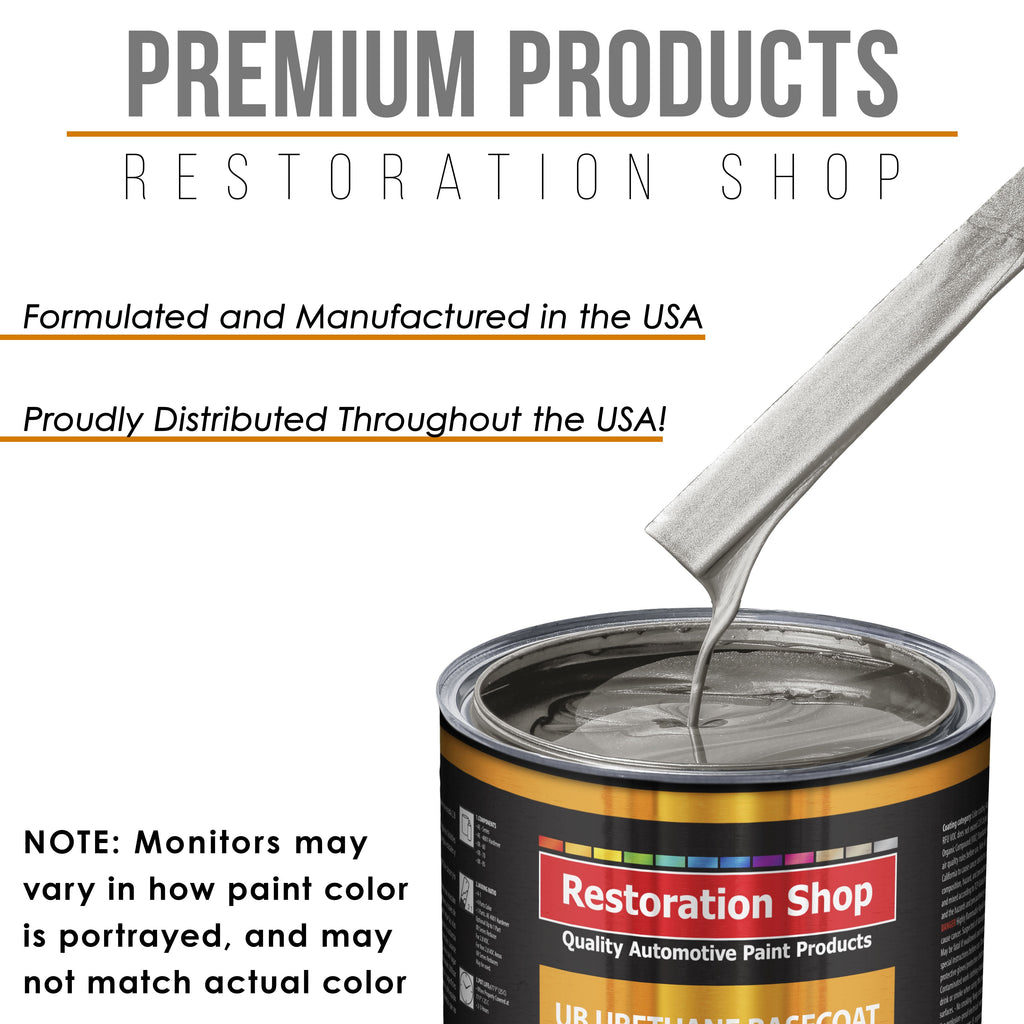 Sterling Silver Metallic - Urethane Basecoat with Clearcoat Auto Paint - Complete Slow Gallon Paint Kit - Professional Automotive Car Truck Coating