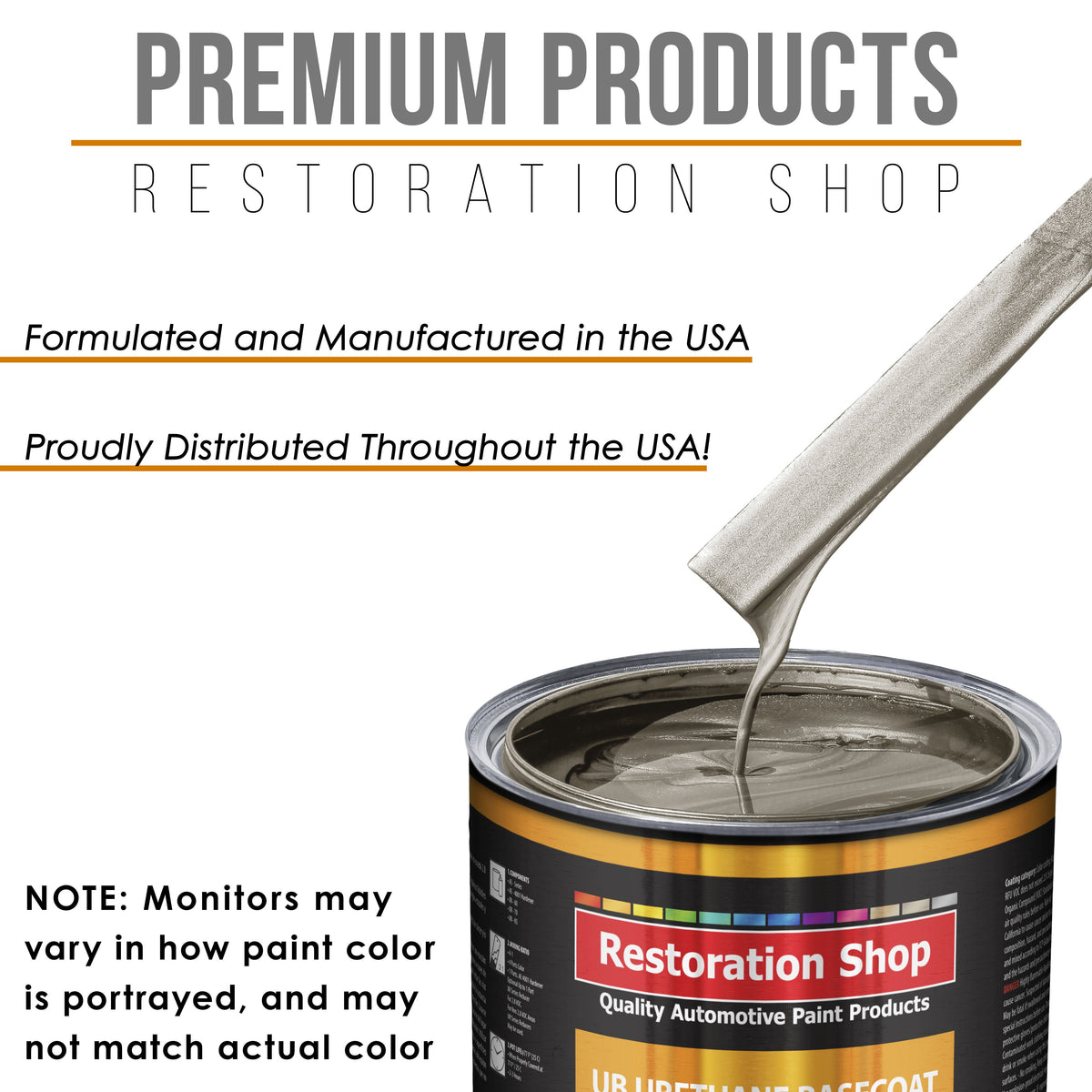 Warm Gray Metallic - Urethane Basecoat with Clearcoat Auto Paint - Complete Medium Quart Paint Kit - Professional Gloss Automotive Car Truck Coating