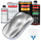 Iridium Silver Metallic Urethane Basecoat with European Clearcoat Auto Paint - Complete Quart Paint Color Kit - Automotive Refinish Coating