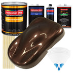 Mahogany Brown Metallic - Urethane Basecoat with Clearcoat Auto Paint - Complete Medium Gallon Paint Kit - Professional Automotive Car Truck Coating
