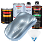 Glacier Blue Metallic - Urethane Basecoat with Premium Clearcoat Auto Paint - Complete Medium Quart Paint Kit - Professional Gloss Automotive Coating