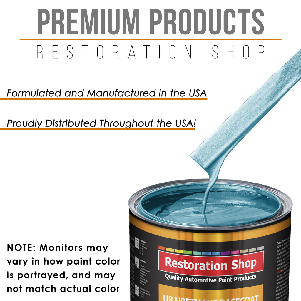 Azure Blue Metallic - Urethane Basecoat Auto Paint - Quart Paint Color Only - Professional High Gloss Automotive, Car, Truck Coating