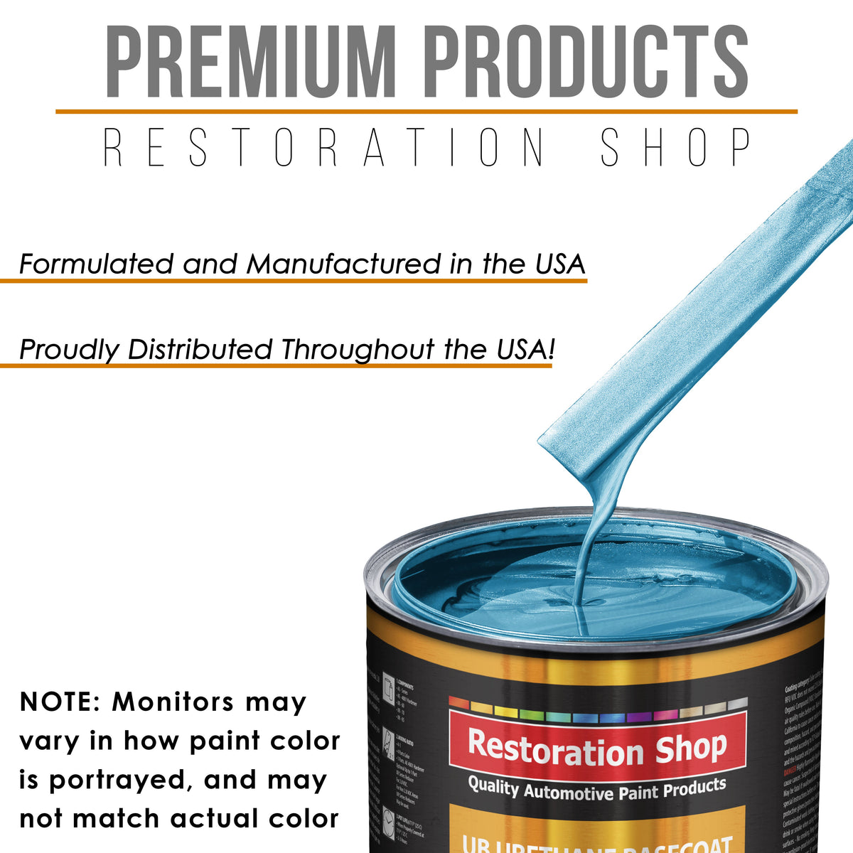 Electric Blue Metallic - Urethane Basecoat Auto Paint - Quart Paint Color Only - Professional High Gloss Automotive, Car, Truck Coating